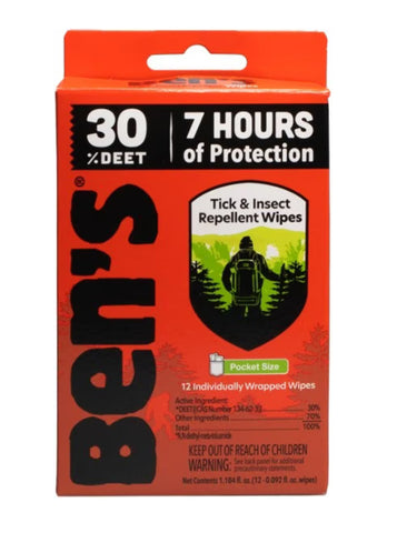 Ben's 30 Tick & Insect Repellent Wipes