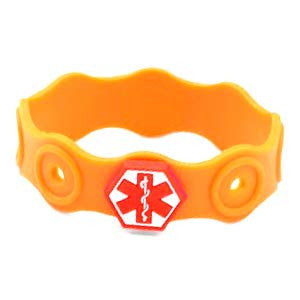 Kids Rubber Medical Bracelet for Allergy Buttons 6 Inch