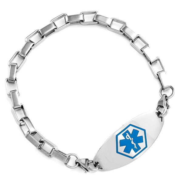 316L Stainless Steel Square Link Bracelet 7 In (No Tag)