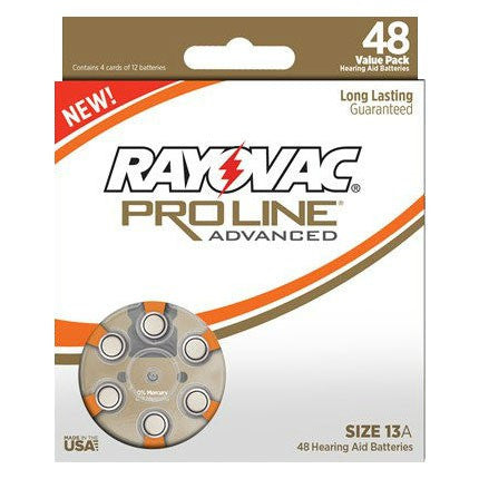 Rayovac ProLine Advanced Mercury-Free Hearing Aid Batteries, Size 13A - Value Pack