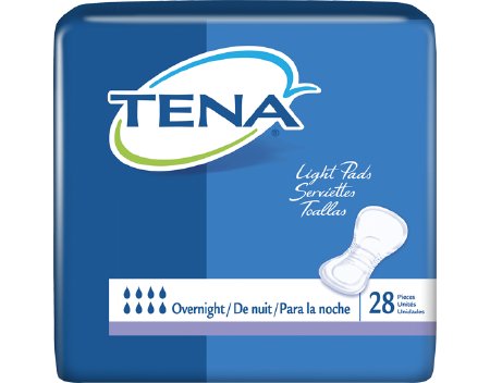 Bladder Control Pad TENA® Light Overnight 16 Inch Length Heavy Absorbency Dry-Fast Core™ Unisex Disposable